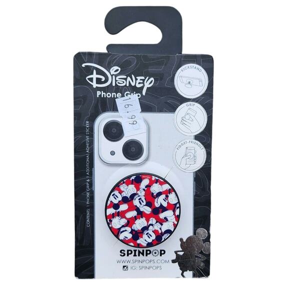 Mickey Mouse SpinPop Disney Phone Grip Brand New NIP Kickstand Fidget-Friendly - Picture 1 of 2